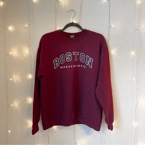 burgandy/mauve boston crewneck sweatshirt